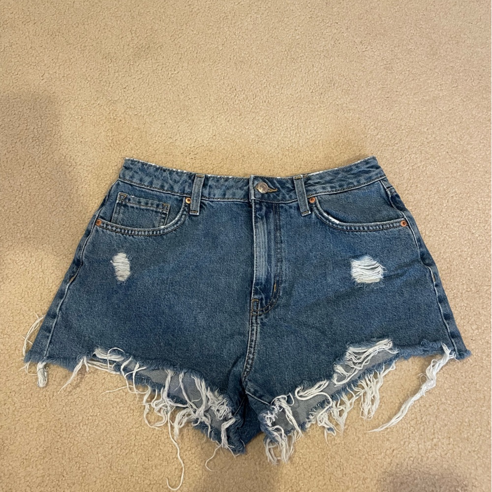 Forever 21 Blue Distressed Jean Shorts